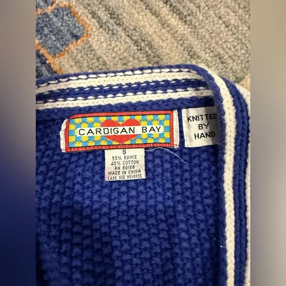 Vintage Cardigan Bay Sweater Button Front Sea Urchin Design Knitted Size Small - Picture 2 of 7